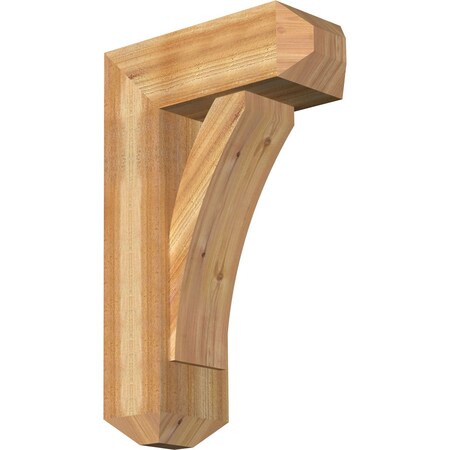 Ekena Millwork Thorton Craftsman Rough Sawn Bracket w/ Offset Brace, Western Red Cedar, 8"W x 20"D x 32"H BKT0806X20X32THR04RWR